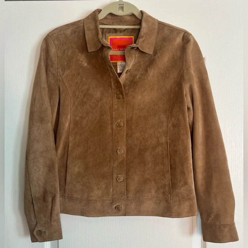 Isaac Mizrahi Suede Camel Women's Jacket - Picture 4 of 5